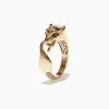 Effy Jewelry Men's Signature 14K Yellow Gold Black Diamond Panther Ring, 0.02 TCW | Mens