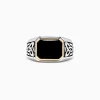 Effy Jewelry Men's Sterling Silver and 14K Yellow Gold Onyx Ring, 3.40 TCW | Mens