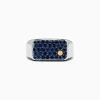 Effy Jewelry Men's Sterling Silver and Blue Sapphire Ring, 1.35 TCW | Mens