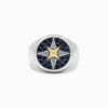 Effy Jewelry Men's Sterling Silver and 18K Yellow Gold Blue Sapphire Ring, 0.75 TCW | Mens
