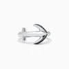 Effy Jewelry Men's Sterling Silver and Black Sapphire Anchor Ring, 0.14 TCW | Mens