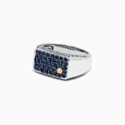 Effy Jewelry Men's Sterling Silver and Blue Sapphire Ring, 1.35 TCW | Mens