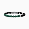 Effy Jewelry Men's Sterling Silver Beaded Onyx and Malachite Bracelet | Mens