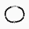 BH Multi Men's Sterling Silver Beaded Onyx Bracelet, 41.80 TCW | Mens