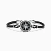 Effy Jewelry Men's Sterling Silver Onyx Compass Leather Bracelet, 4.00 TCW | Mens