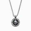 Effy Jewelry Men's Sterling Silver Onyx Compass Pendant, 4.00 TCW | Mens