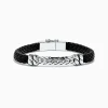 Effy Jewelry Men's Sterling Silver Woven Leather Bracelet | Mens