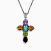 Effy Jewelry Mosaic 925 Sterling Silver Multi Gemstone Cross Pendant | Necklaces & Pendants