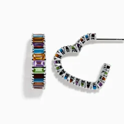 Effy Jewelry Mosaic 925 Sterling Silver Multi Color Gemstone Heart Earrings | Earrings