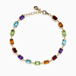 Effy Jewelry Mosaic 14K Yellow Gold Bezel Multi Color Gemstone Bracelet | Bracelets