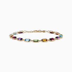 Effy Jewelry Mosaic 14K Yellow Gold Bezel Multi Color Gemstone Bracelet | Bracelets