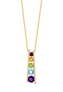 Effy Jewelry Mosaic 14K Yellow Gold Multi Gemstone Pendant, 1.40 TCW | Necklaces & Pendants
