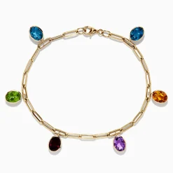 Effy Jewelry Mosaic 14K Yellow Gold Multi Gemstone Charm Bracelet 7.72 TCW | Bracelets