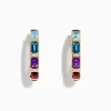 Effy Jewelry Mosaic 14K Yellow Gold Multi Color Gemstone and Diamond Earrings | Earrings