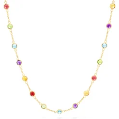 Effy Jewelry Mosaic 14K Yellow Gold Multi Gemstone Station Necklace, 8.70 TCW | Necklaces & Pendants