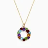 Effy Jewelry Mosaic 14K Yellow Gold Multi Stone and Diamond Pendant | Necklaces & Pendants