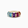 Effy Jewelry Mosaic 14K Yellow Gold Multi Color Gemstone and Diamond Ring | Rings