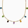 Effy Jewelry Mosaic 14K Yellow Gold Multi Gemstone Charm Necklace | Necklaces & Pendants