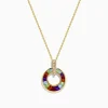 Effy Jewelry Mosaic 14K Yellow Gold Multi Gemstone and Diamond Pendant | Necklaces & Pendants