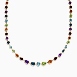 Effy Jewelry Mosaic 14K Yellow Gold Multi Gemstone Necklace | Necklaces & Pendants