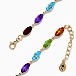 Effy Jewelry Mosaic 14K Yellow Gold Multi Gemstone Adjustable Tennis Bracelet 9.30 TCW | Bracelets