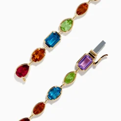Effy Jewelry Mosaic 14K Yellow Gold Multi Color Gemstone Bracelet | Bracelets