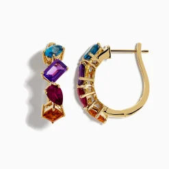 Effy Jewelry Mosaic 14K Yellow Gold Multi Gemstone Earrings | Earrings