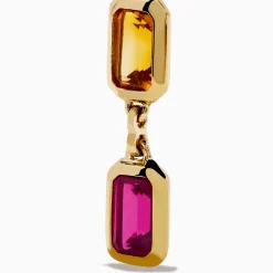 Effy Jewelry Mosaic 14K Yellow Gold Multi Color Linear Drop Earrings | Earrings
