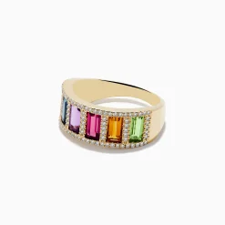 Effy Jewelry Mosaic 14K Yellow Gold Multi Gemstone and Diamond Ring | Rings