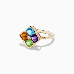 Effy Jewelry Mosaic 14K Yellow Gold Multi Color Gemstone and Diamond Ring | Rings