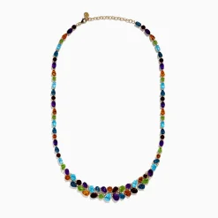 Effy Jewelry Mosaic 14K Yellow Gold Multi Color Gemstone and Diamond Necklace | Necklaces & Pendants