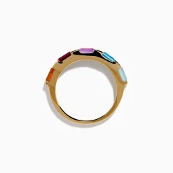 Effy Jewelry Mosaic 14K Yellow Gold Multi Color Gemstone and Diamond Ring | Rings