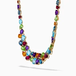 Effy Jewelry Mosaic 14K Yellow Gold Multi Color Gemstone and Diamond Necklace | Necklaces & Pendants