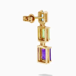 Effy Jewelry Mosaic 14K Yellow Gold Multi Gemstone and Diamond Drop Earrings | Earrings