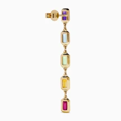 Effy Jewelry Mosaic 14K Yellow Gold Multi Color Linear Drop Earrings | Earrings
