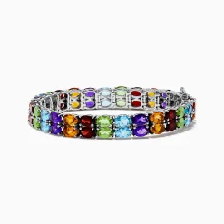 Effy Jewelry 925 Mosaic Sterling Silver Double Row Multi Gemstone Tennis Bracelet | Bracelets