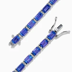 Effy Jewelry Nahla 925 Silver Tanzanite and Diamond Tennis Bracelet | Bracelets