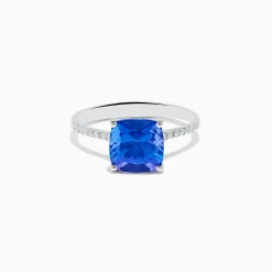 Effy Jewelry Nahla 14K White Gold Cusion Tanzanite and Diamond Ring | Rings