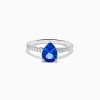Effy Jewelry Nahla 14K White Gold Pear Tanzanite and Diamond Solitaire Ring | Rings