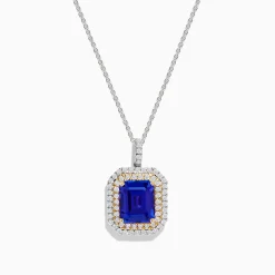 Effy Jewelry Nahla 14K White u0026 Yellow Gold Tanzanite and Diamond Pendant | Necklaces & Pendants