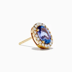 Effy Jewelry Nahla 14K Yellow Gold Tanzanite and Diamond Stud Earrings | Earrings