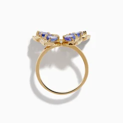 Effy Jewelry Nahla 14K Yellow Gold Tanzanite and Diamond Butterfly Ring | Rings