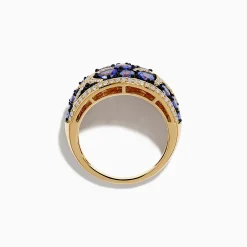 Effy Jewelry Nahla 14K Yellow Gold Tanzanite and Diamond Starfish Ring | Rings