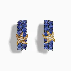 Effy Jewelry Nahla Siri 925 Silver u0026 18KY Tanzanite and Diamond Starfish Earrings | Earrings