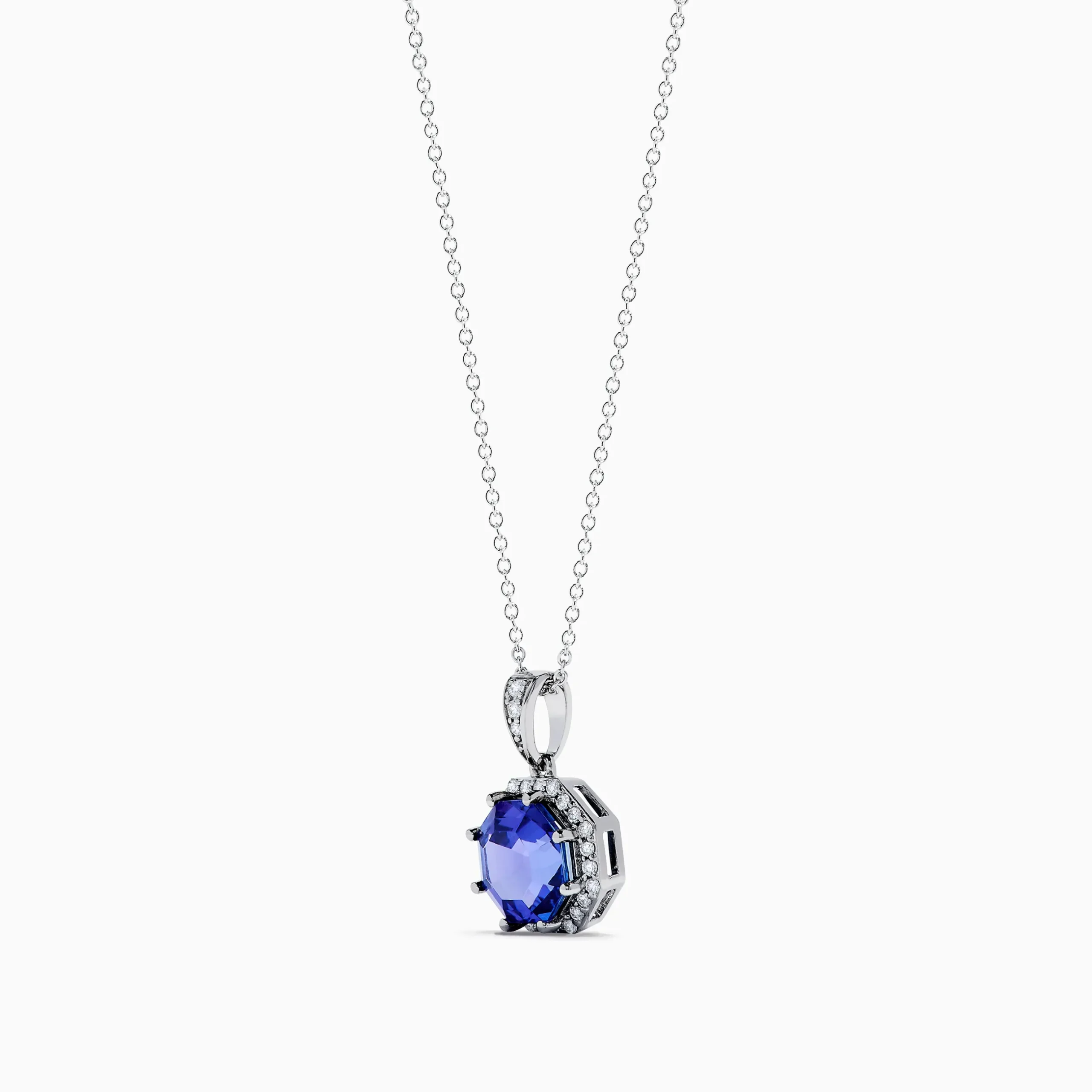 Effy Jewelry Nahla Siri 14K Gold Octagon Cut Tanzanite and Diamond Pendant | Necklaces & Pendants