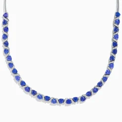 Effy Jewelry Nahla Siri 14K White Gold Trillion Cut Tanzanite and Diamond Necklace | Necklaces & Pendants