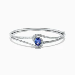 BH Multi Nahla Siri 14K White Gold Tanzanite and Diamond Bangle, 2.61 TCW | Bracelets