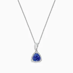 Effy Jewelry Nahla Siri 14K White Gold Tanzanite and Diamond Trillion Pendant, 0.72 TCW | Necklaces & Pendants