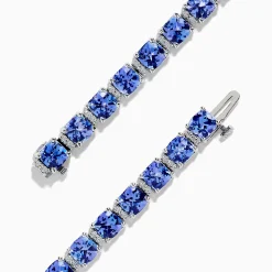 BH Multi Nahla Siri 14K White Gold Tanzanite u0026 Diamond Tennis Bracelet, 14.74 TCW | Bracelets