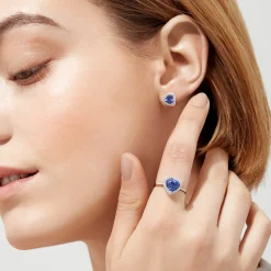 Effy Jewelry Nahla Siri 14K White Gold Tanzanite and Diamond Heart Earrings, 1.51 TCW | Earrings